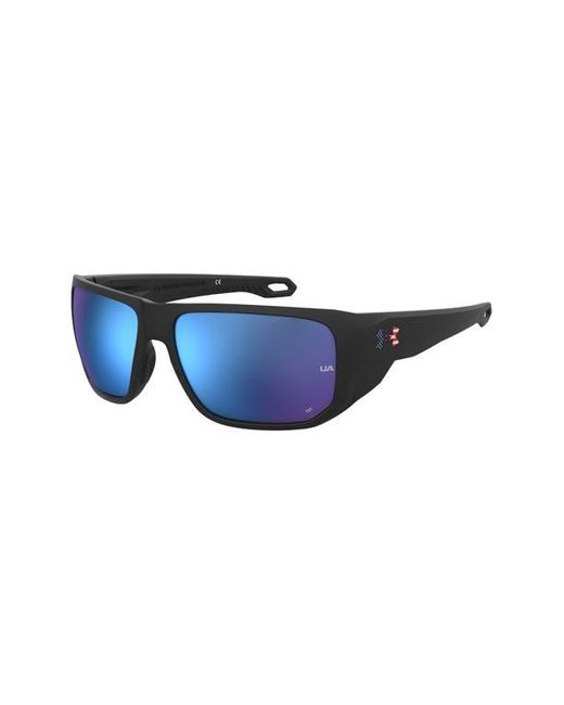 Under Armour Blue Attack 2 63Mm Wrap Sunglasses for men