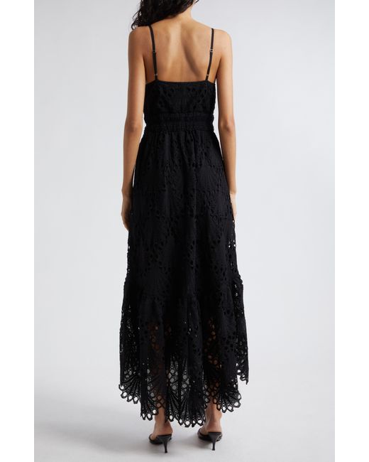 Ramy Brook Black Belle Embroidered Lace High-low Dress
