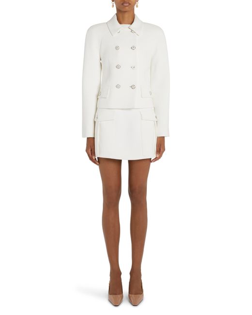 Versace White Pocket Detail Sleeveless Minidress