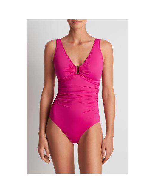 Ralph Lauren Pink Ring Underwire One-Piece Swimsuit