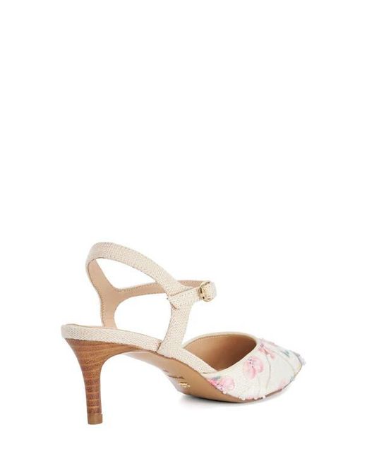 Dune White Cultivated Ankle Strap Pointed Toe Pump