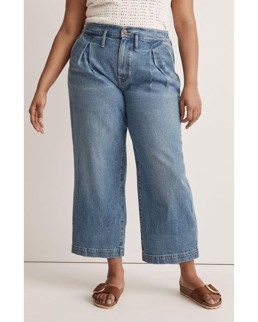 Madewell pleated wide leg jeans deals