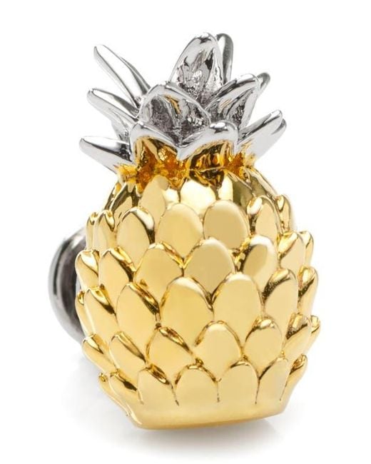 Cufflinks Inc. Metallic 3D Pineapple Lapel Pin for men