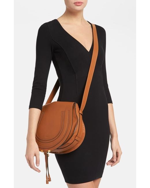 Chloé Medium Marcie Leather Saddle Bag in Tan (Brown) Lyst