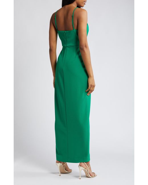 Wayf Green The Ines V-neck Tulip Gown