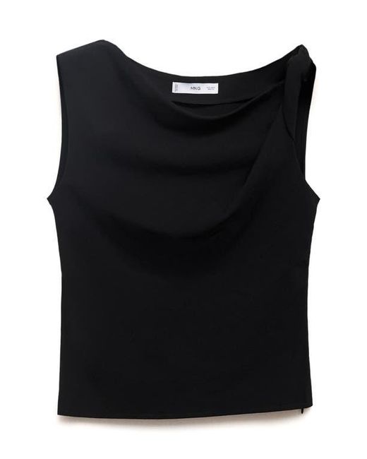 Mango Black Asymmetric Drape Top