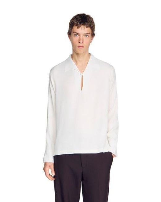 Sandro White Tunic-Effect Shirt for men