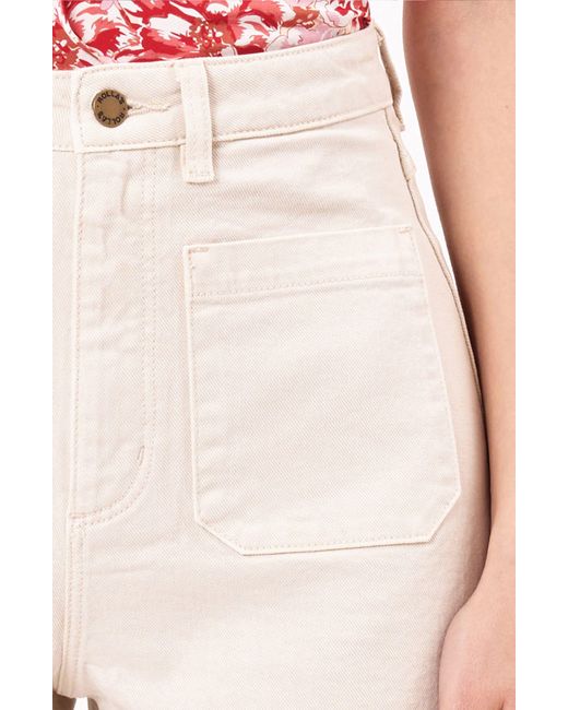 Rolla's White Mirage Patch Pocket High Waist Denim Shorts