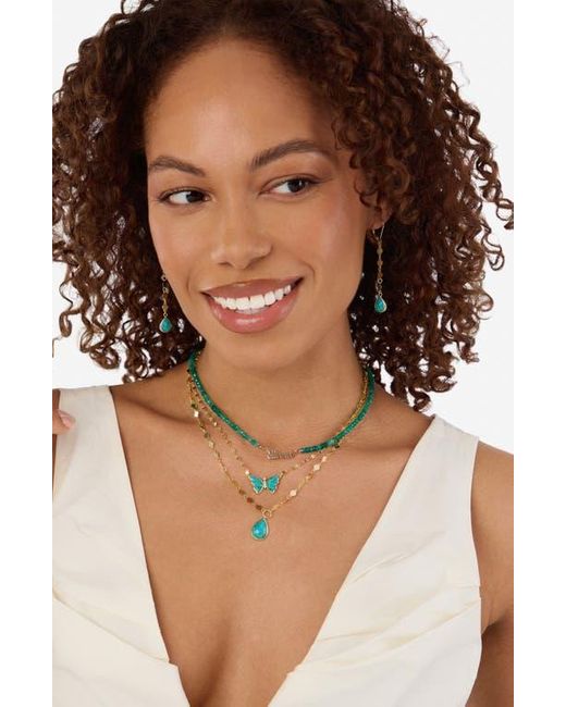 ATHRA LUXE Blue Butterfly Pendant Necklace