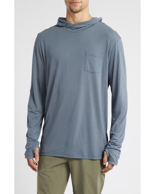Free Fly Blue Camouflage Lightweight Upf 20+ Hoodie for men