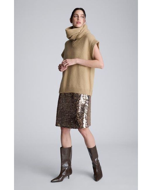 Kenneth Cole Multicolor Cap Sleeve Sweater With Removable Scarf
