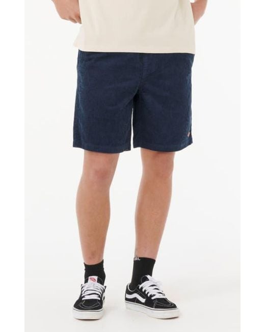 Rip Curl Blue Classic Surf Corduroy Volley Shorts for men