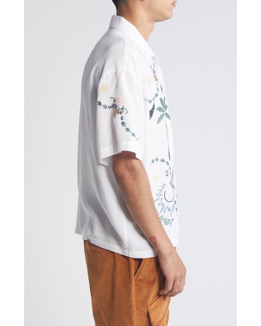 ICECREAM White The Palms Embroidered Camp Shirt for men