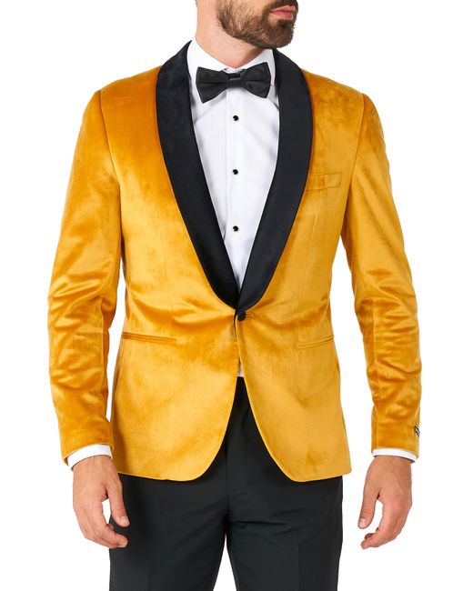 Opposuits Orange Deluxe Gold Velvet Dinner Jacket for men
