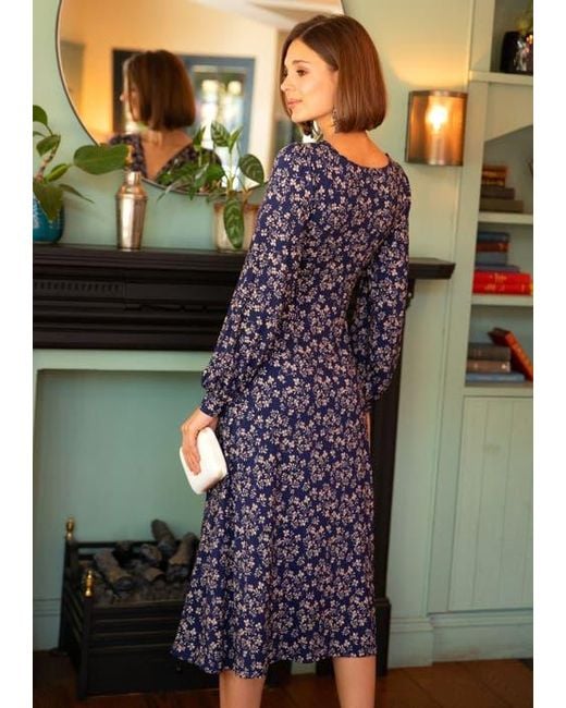 Alie Street London Blue Mollie Knot Midi Dress