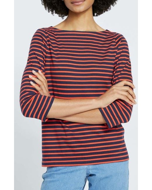 UNIVERSAL STANDARD Red Belle Breton Stripe Top