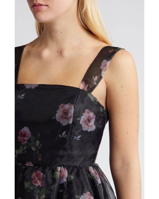 Lulus Black Floral Midi Dress