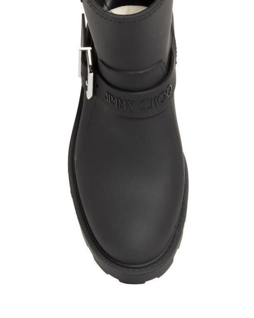 Jimmy Choo Black Biker Waterproof Rain Boot