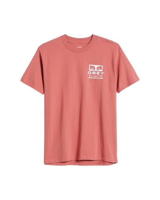 Obey Red Permission Graphic T-Shirt for men