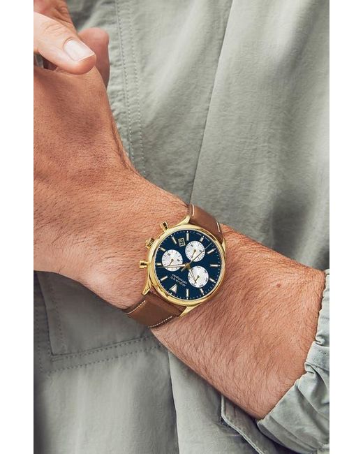 Movado Blue Heritage Chronograph Leather Strap Watch, 43Mm for men