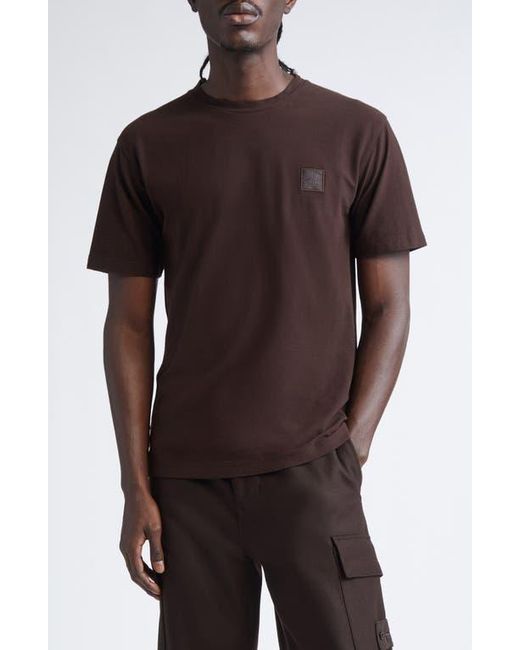 Stone Island Brown Ghost Compass Patch T-Shirt for men