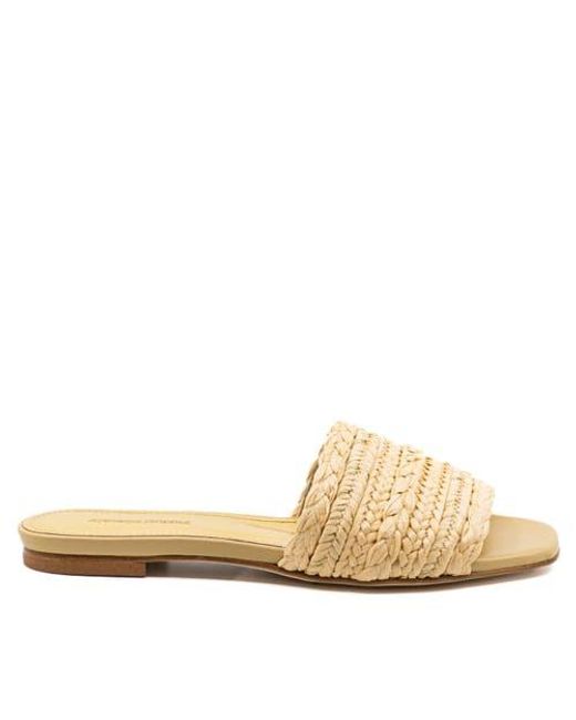 Andrea Gomez Natural Denisse Raffia Slide Flat