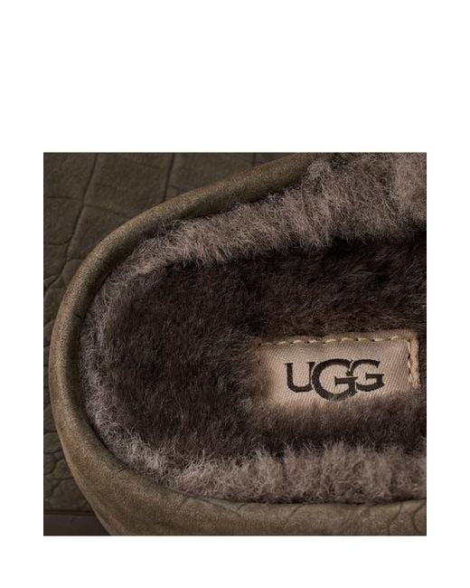 Ugg Brown Elea Croc Embossed Suede Slipper