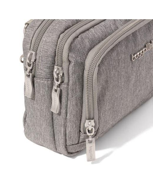 Baggallini Gray Trifecta Rfid Wallet Crossbody Bag