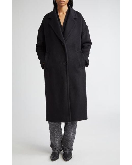 Golden Goose Deluxe Brand Black Single Breaste Wool Blend Coccon Coat