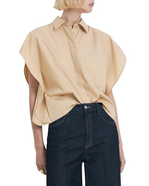 Mango Natural Oversize Button-Up Shirt