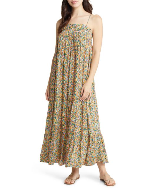 Rip Curl Natural Afterglow Ditsy Floral Tiered Maxi Sundress