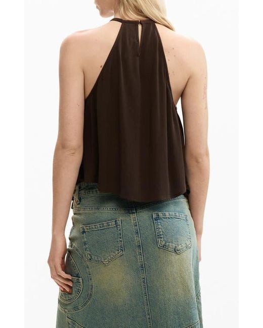 Desigual Black Button Trapeze Top