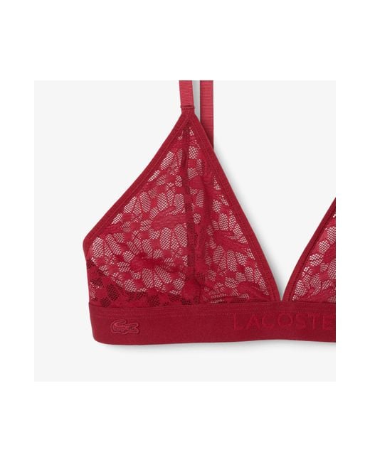 Lacoste Red Wireless Lace Bra