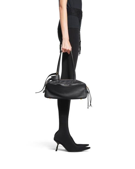 Balenciaga Black Small Bowling Leather Satchel