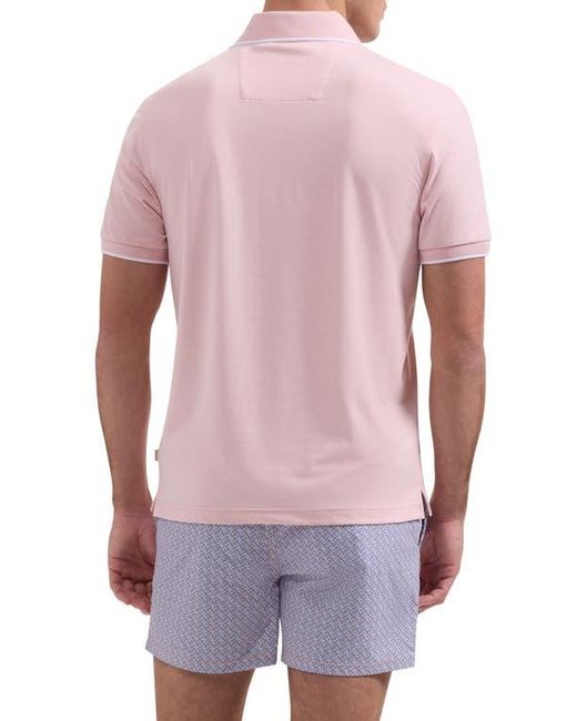 Bugatchi Red Performance Tipped Polo for men
