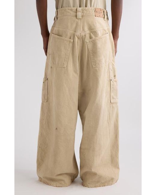 パンツ BALENCIAGA BAGGY CARPENTER PANTS Balenciaga Ripped Off Baggy Carpenter Jeans in Natural for Men | Lyst