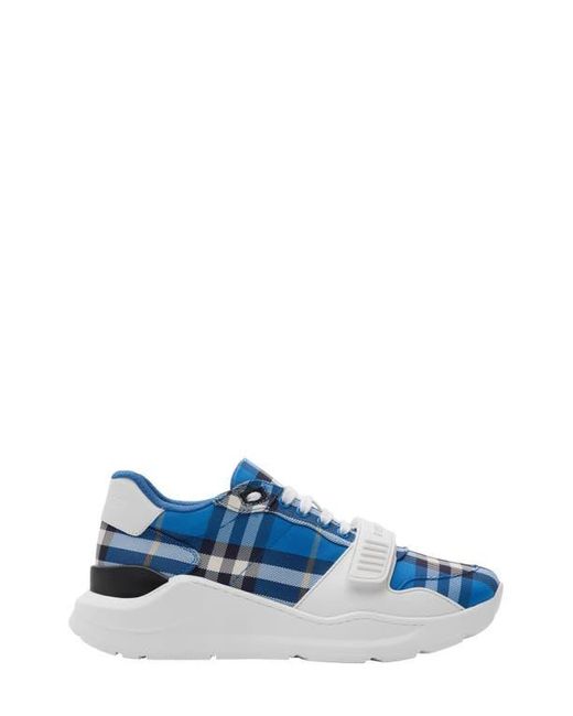 Burberry Blue Regis Check Sneaker for men