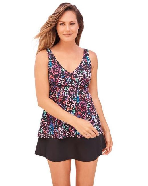 Swim 365 Red Flowy Tankini Top