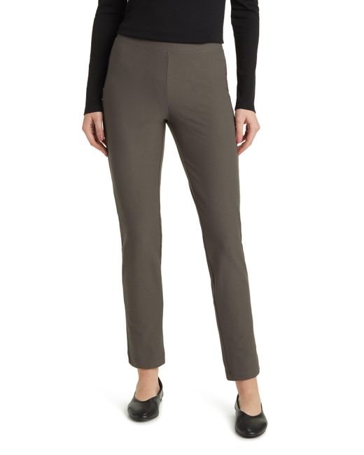 Eileen Fisher Black Slim Ankle Stretch Crepe Pants