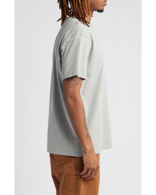 Carhartt Gray Embroidered Organic Cotton Logo T-shirt for men