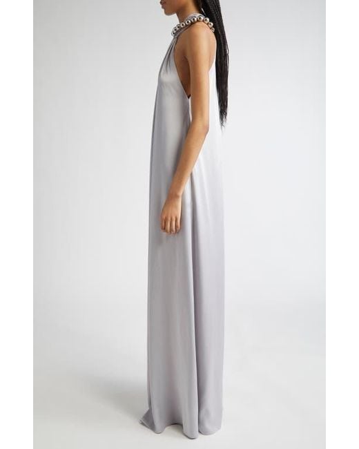 Stella McCartney Gray Sphere Satin Gown