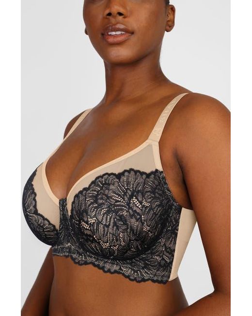 Shapellx Black Supportive Unlined Lace Underwired Bra
