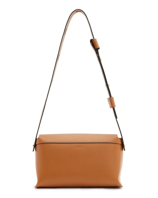AllSaints Brown Celeste Leather Crossbody Bag