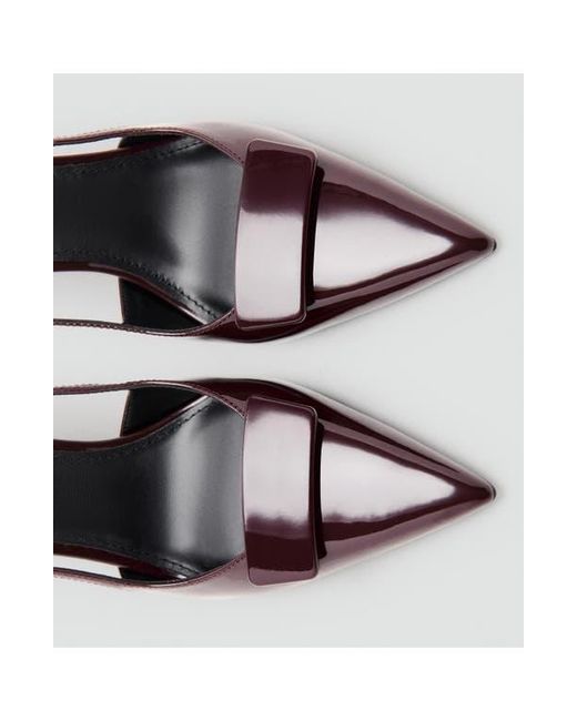 Mango White Pointed Toe Ankle Strap Pump