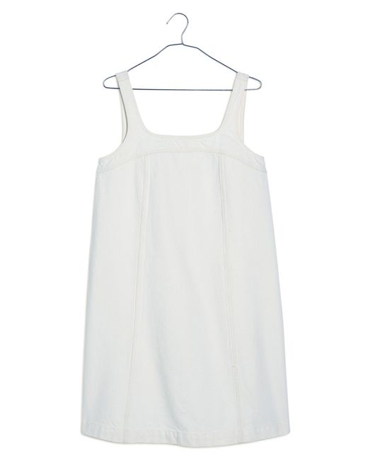 Madewell White Denim A-line Sleeveless Minidress