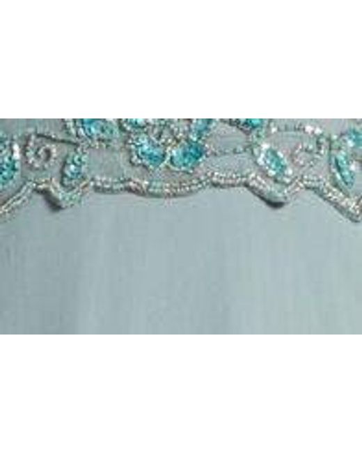 Pisarro Nights Blue Beaded Bodice A-line Gown