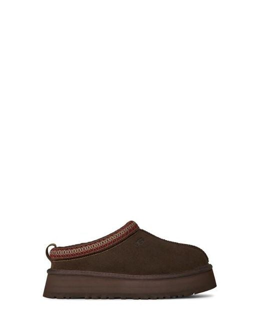 Ugg Brown Tazz Ii Genuine Shearling Lined Platform Slipper