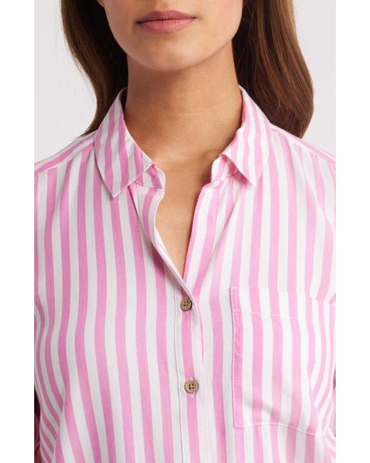 Beach Lunch Lounge Red Candace Stripe Button-Up Shirt