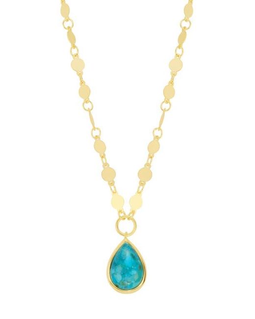 ATHRA LUXE Blue Flat Disc Pendant Necklace