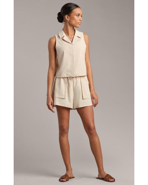 Rhone Natural Mirage Sleeveless Performance Button-Up Shirt